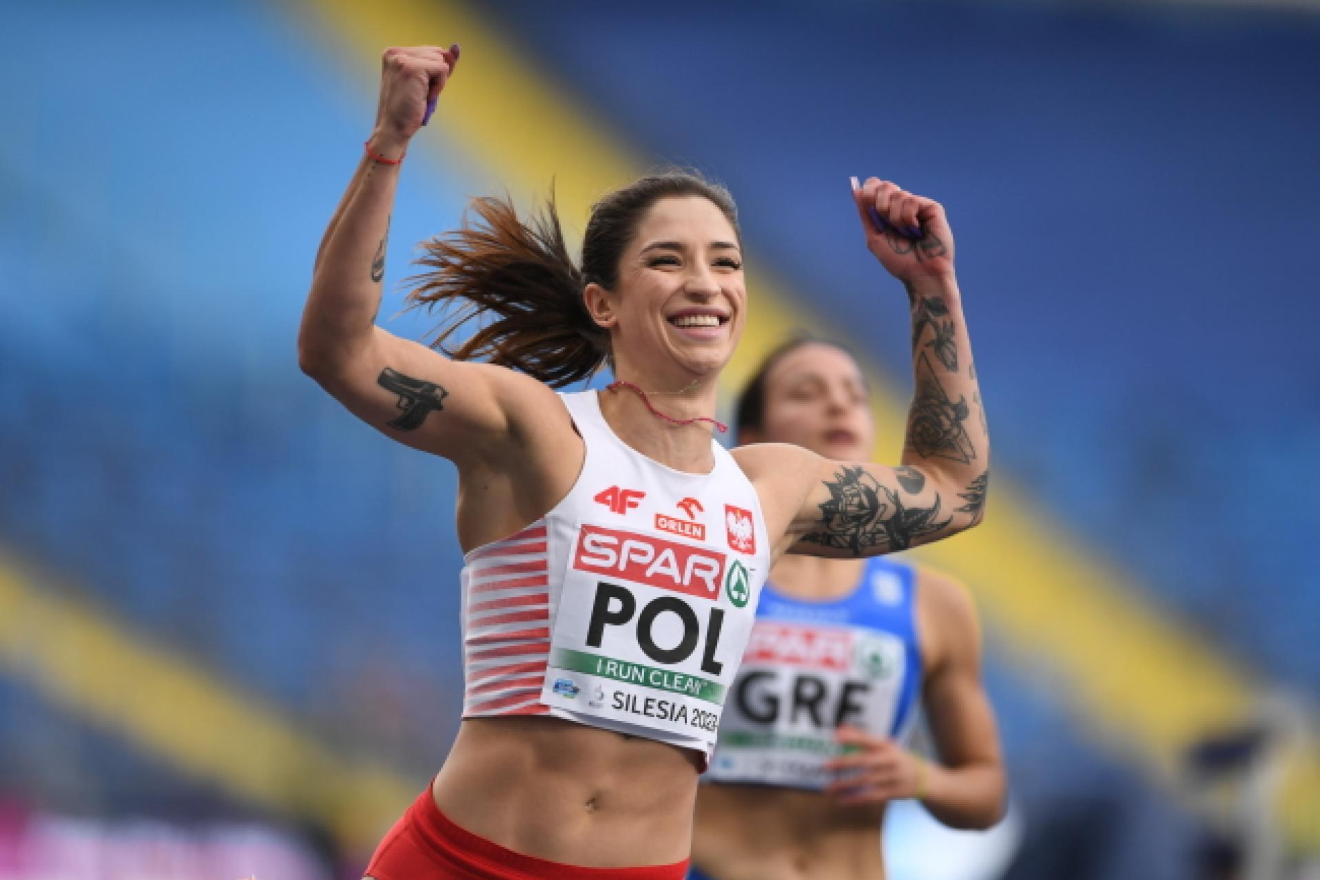 Igrzyska Europejskie złoty medal Ewy Swobody w biegu na 100 m