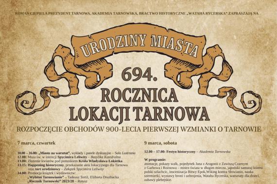 W czwartek Tarnów rozpocznie świętowanie 694. urodzin miasta