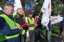 Protest pracowników Elektrowni Siersza. 