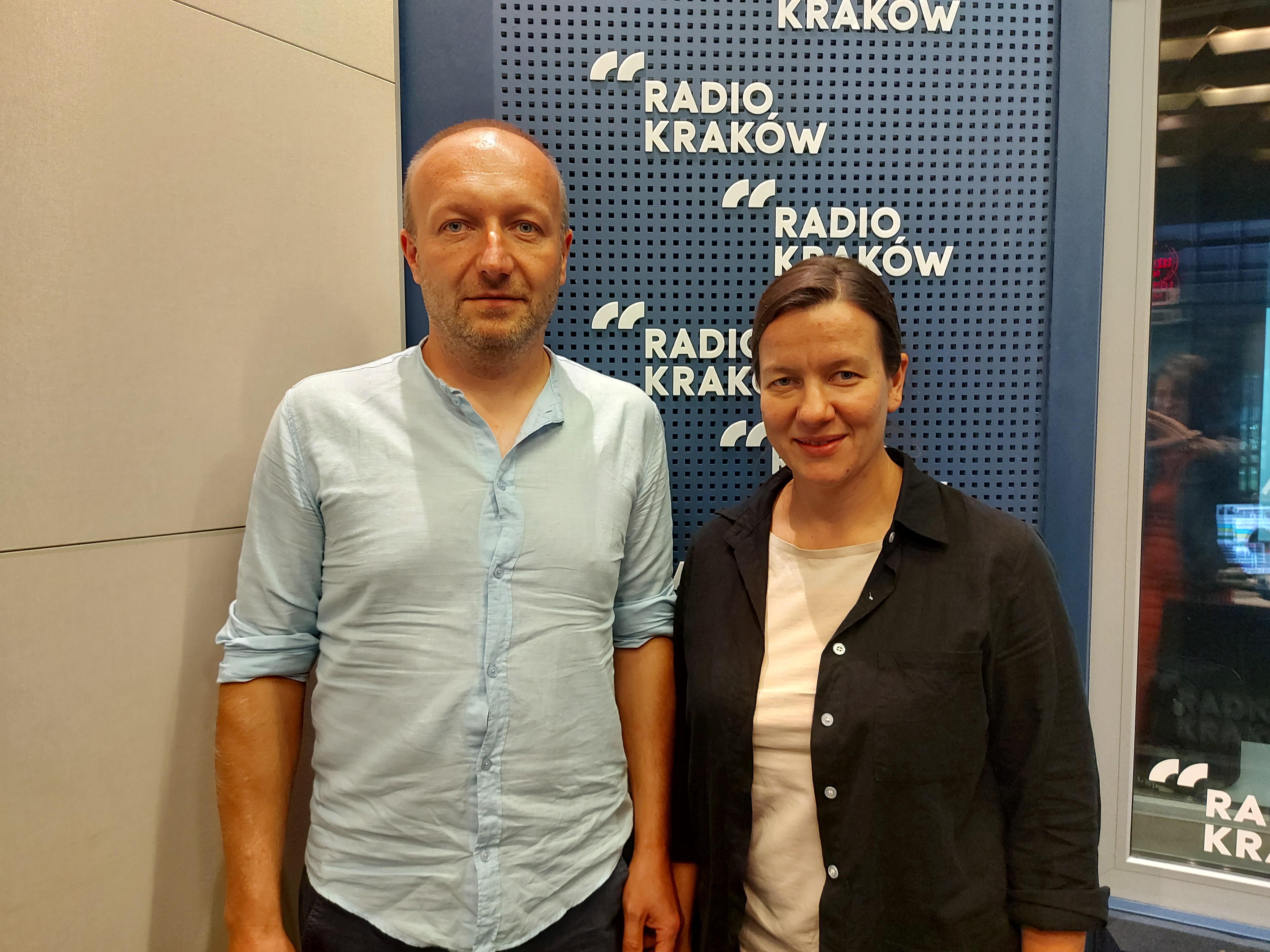 Monika Leleń i Przemysław Szeliga w studiu Radia Kraków, fot. Sylwia Paszkowska