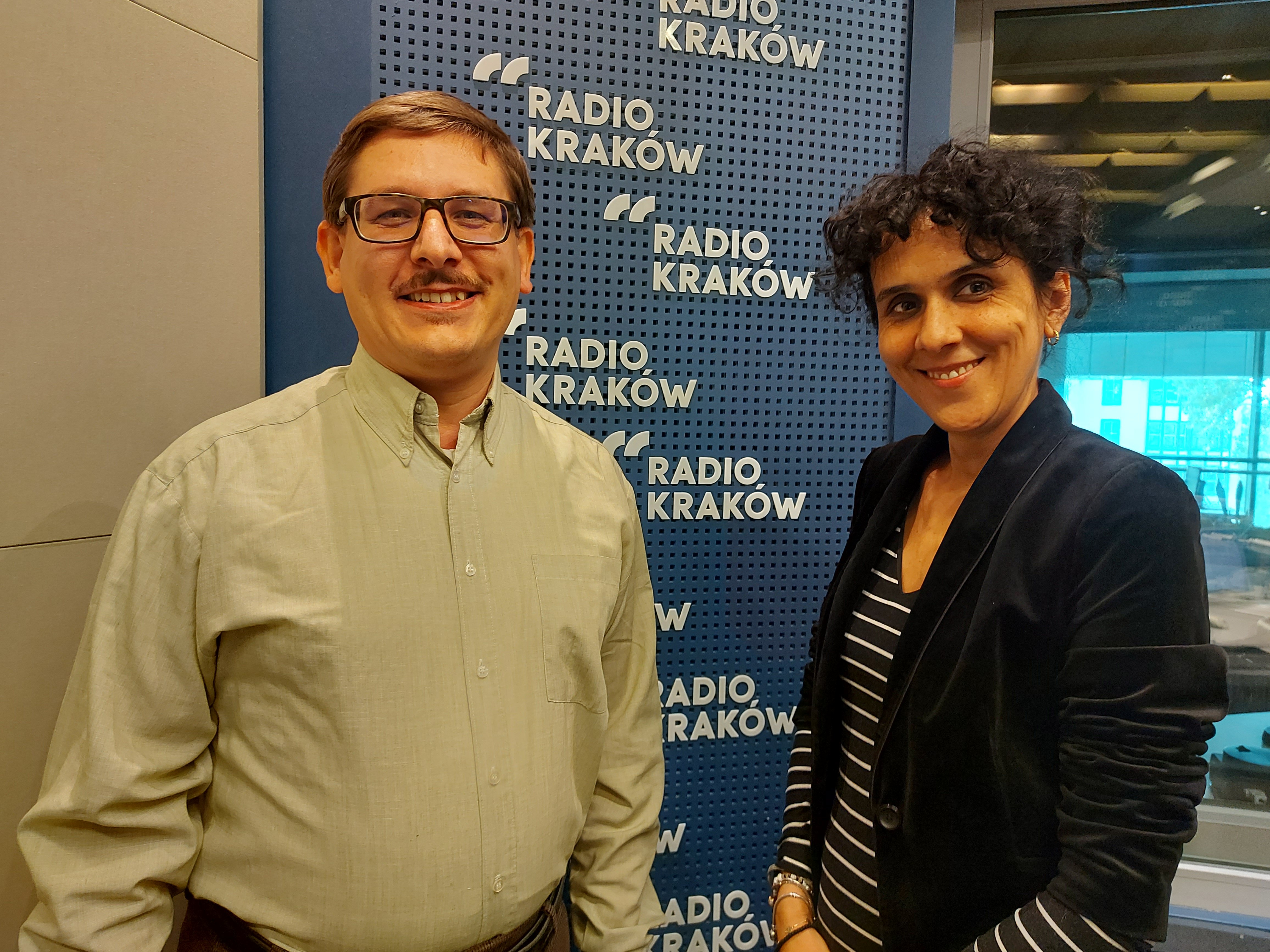 Filip Wróblewski i Katarzyna Zielińska w studiu Radia Kraków, fot. Sylwia Paszkowska