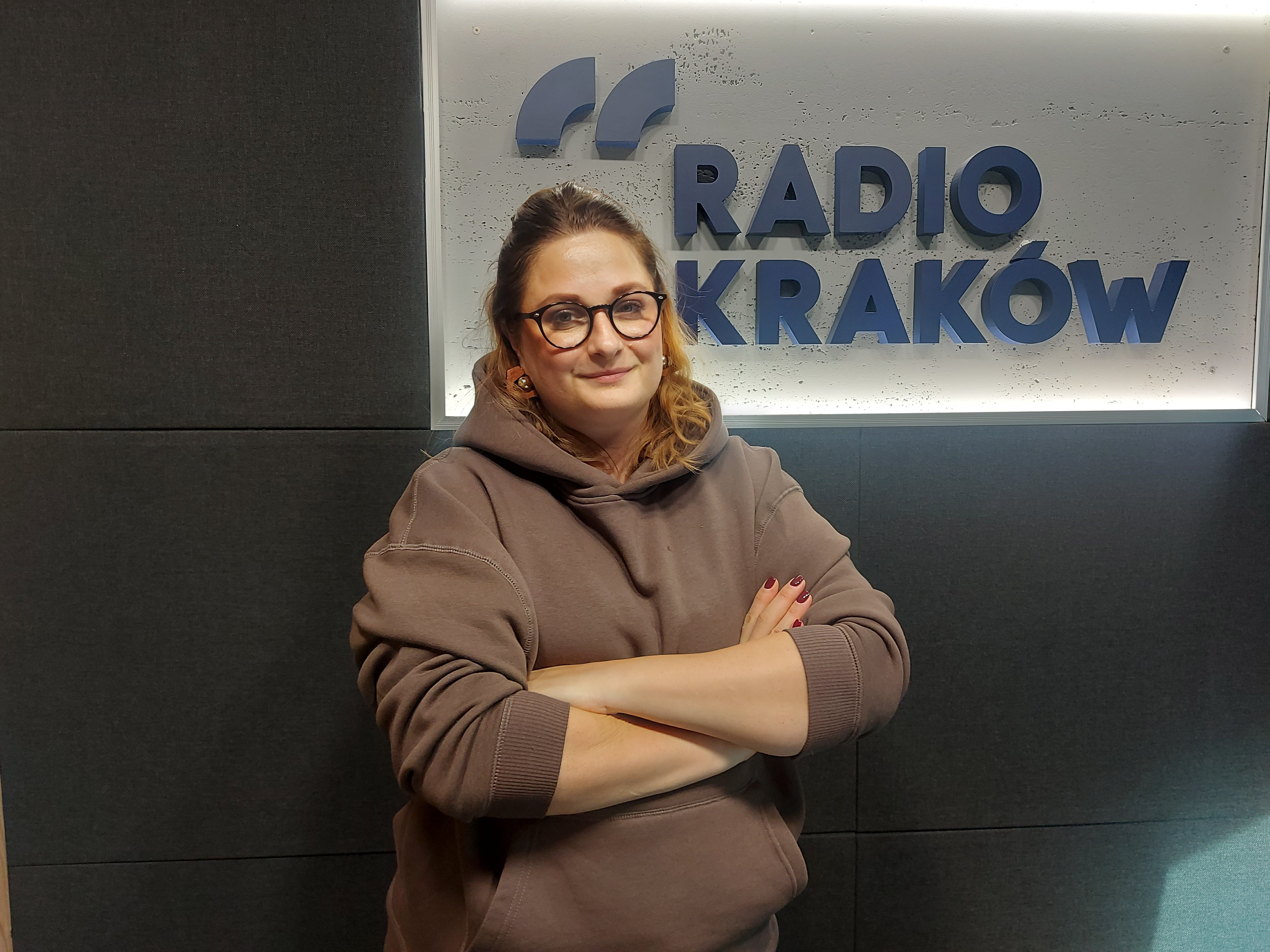 Urszula Struzikowska-Marynicz w studiu Radia Kraków, fot. Sylwia Paszkowska