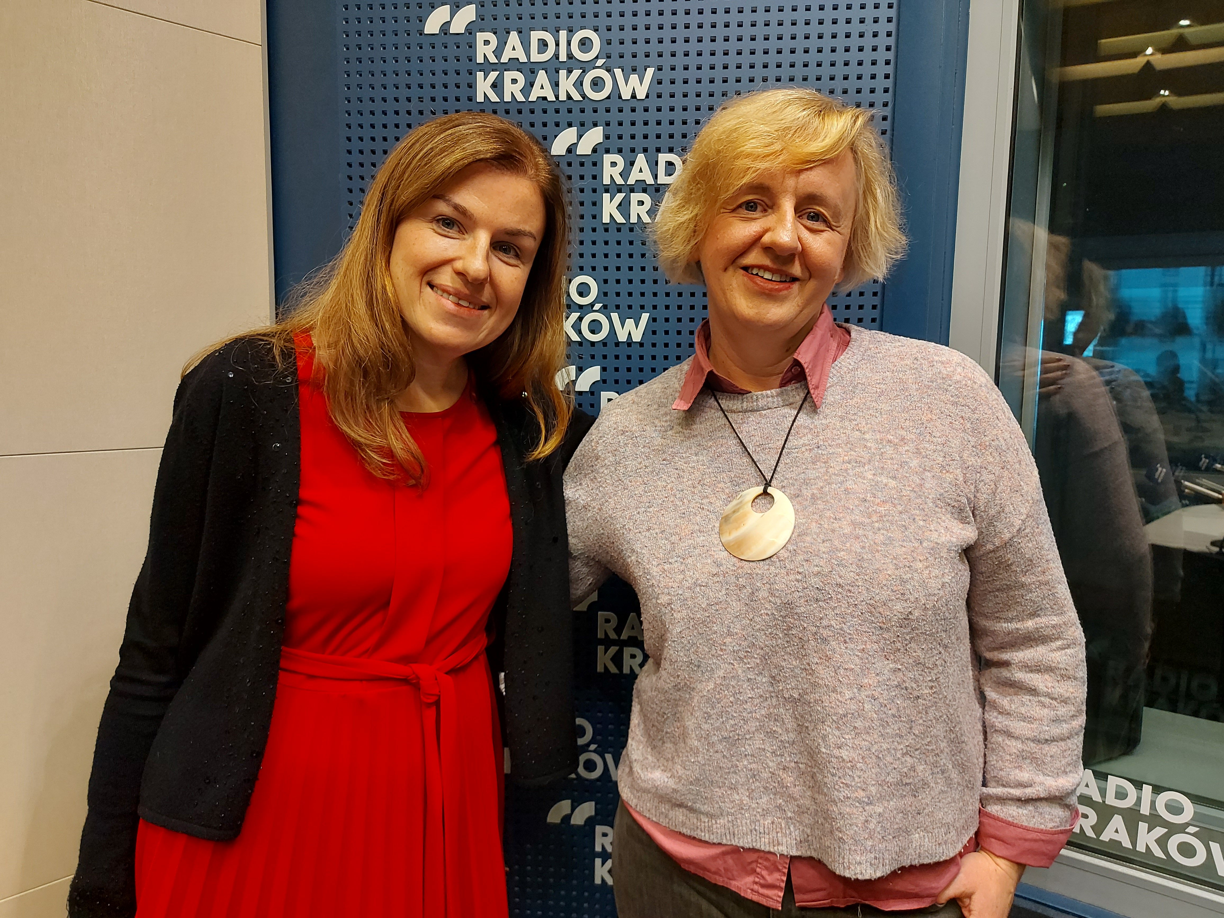 Maria Kucińska i Małgorzata Zawiła w studiu Radia Kraków, fot. Sylwia Paszkowska