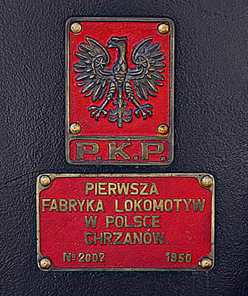 Tabliczka z parowozu (fot.Tadekptaku/Wikipedia)