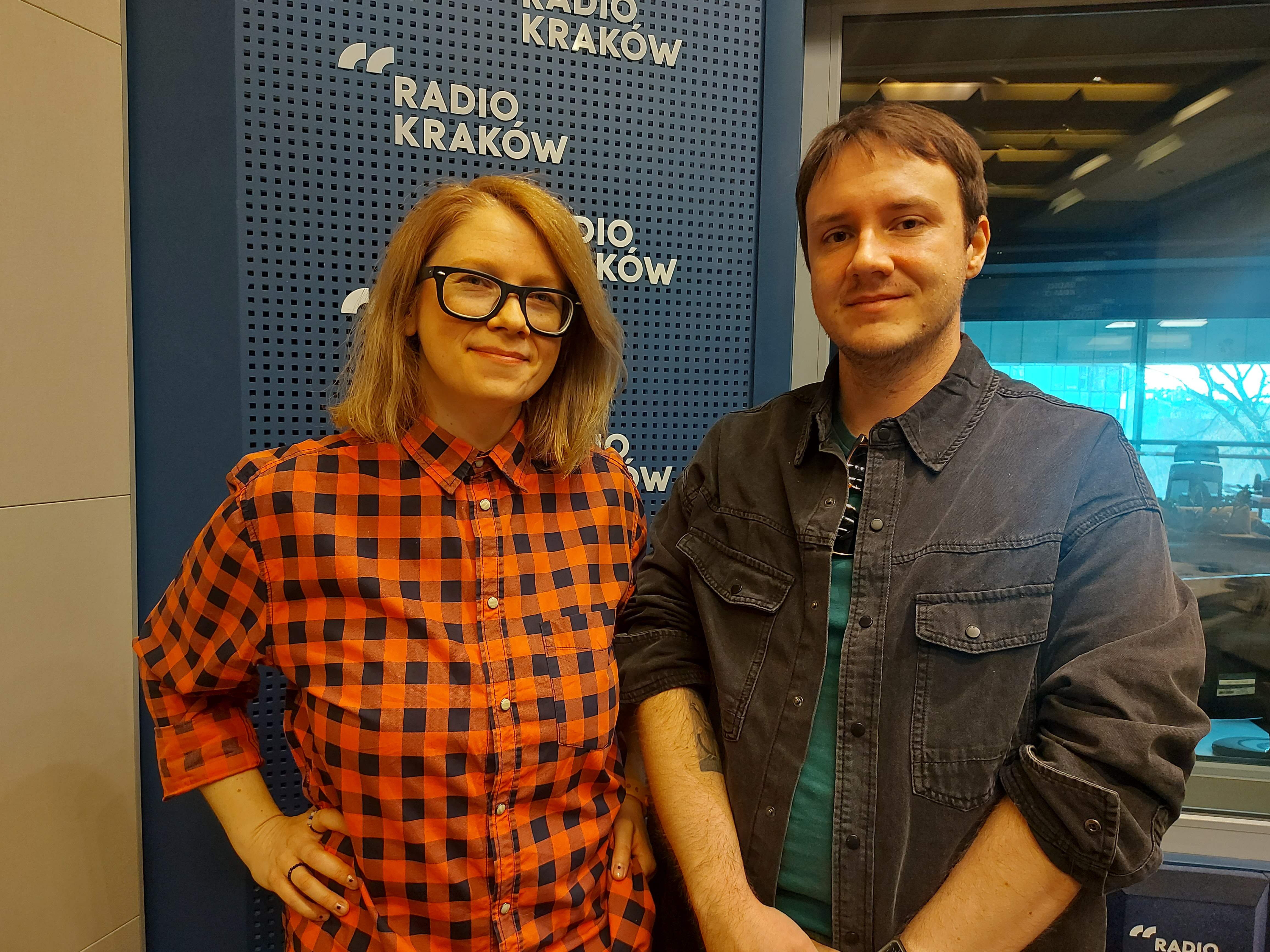 Ewa Pasternak i Kamil Karski w studiu Radia Kraków, fot. Sylwia Paszkowska