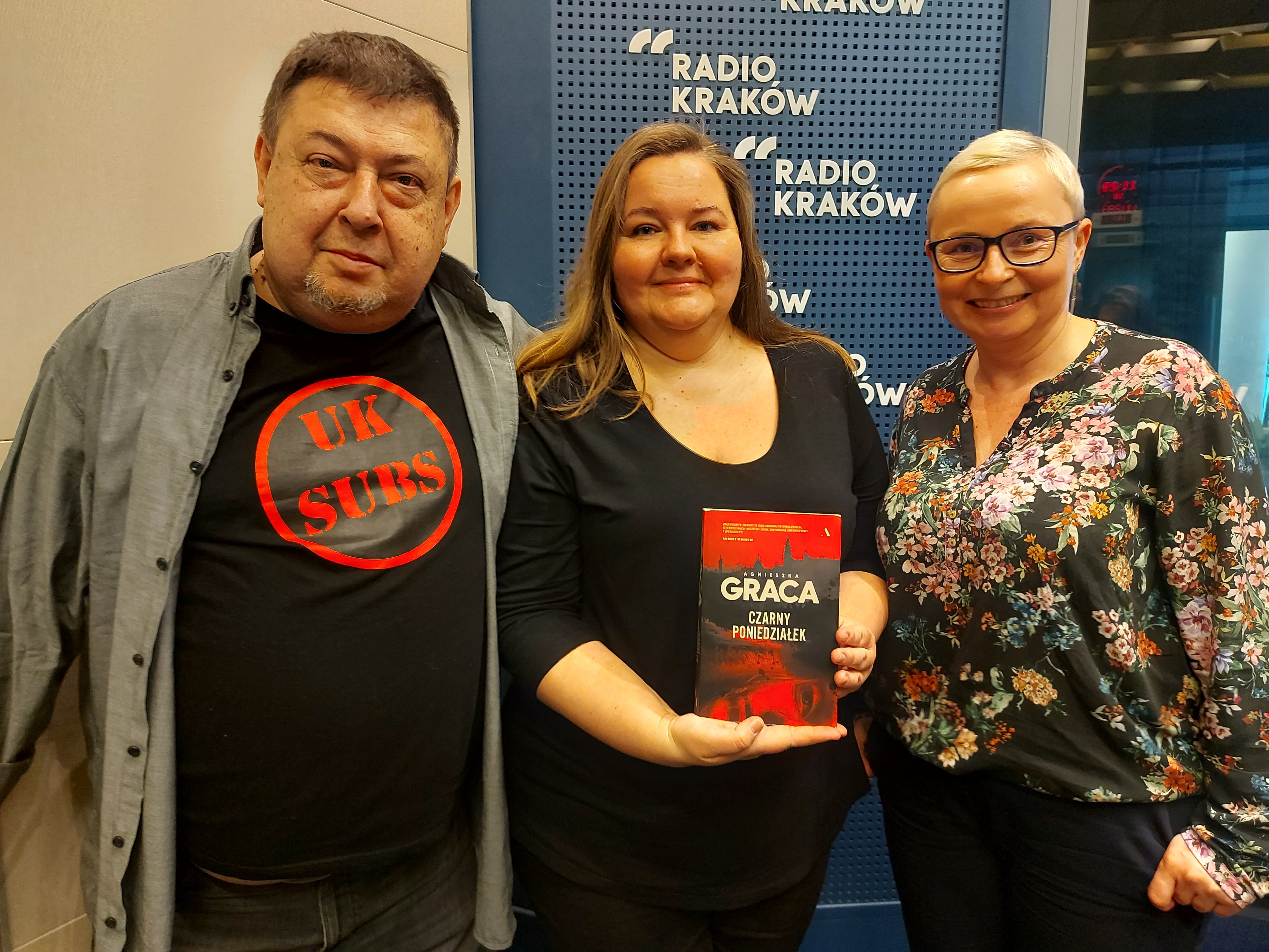 Janusz Mika, Agnieszka Graca i Agnieszka Będkowska w studiu Radia Kraków, fot. Sylwia Paszkowska