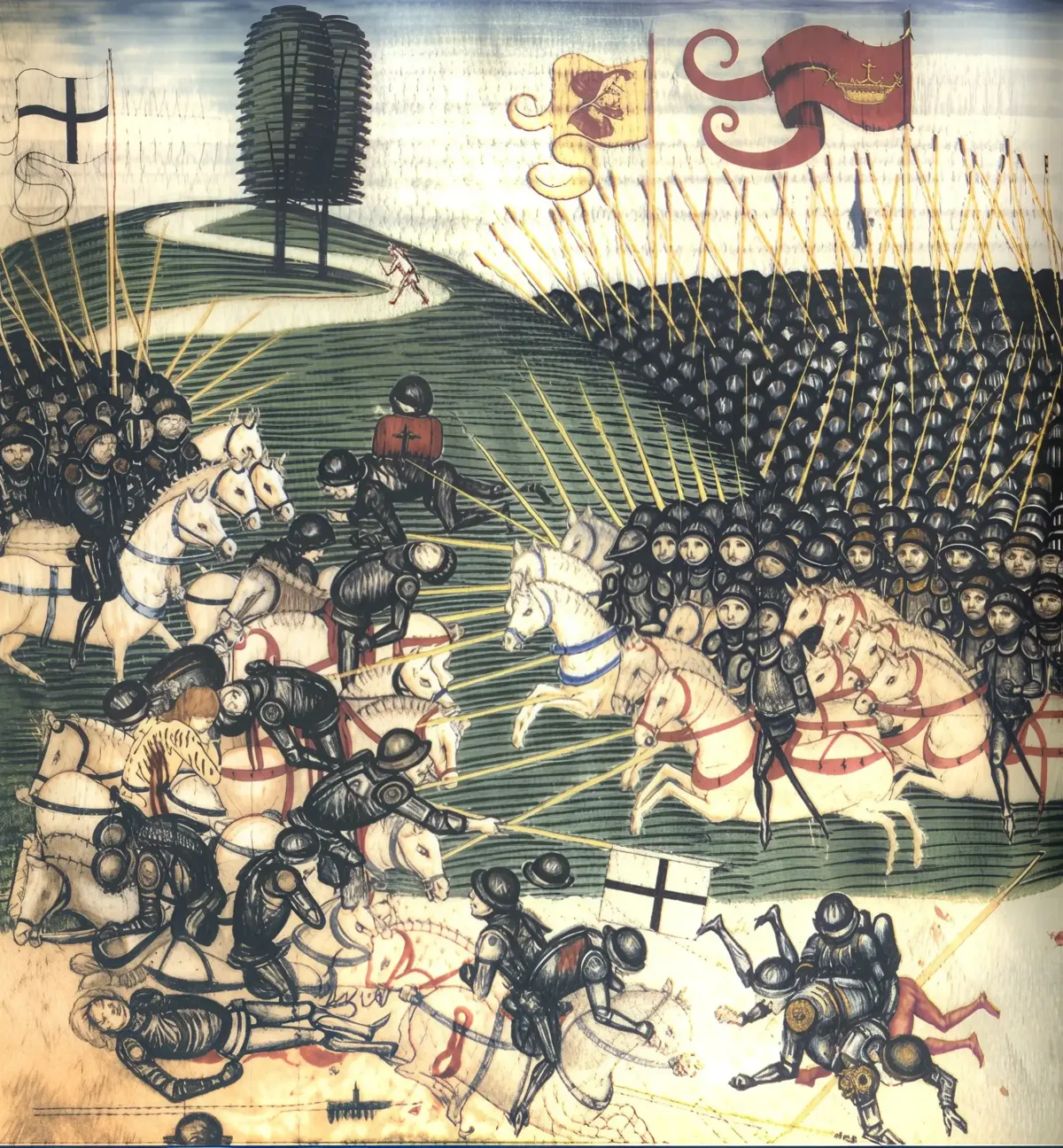 Ilustracja do audycji Radia Kraków - o stosunkach polsko-niemieckich w "Historia kołem się toczy". Bitwa pod Grunwaldem. Diebold Schilling, miniatura (XV wiek)/ Wikipedia