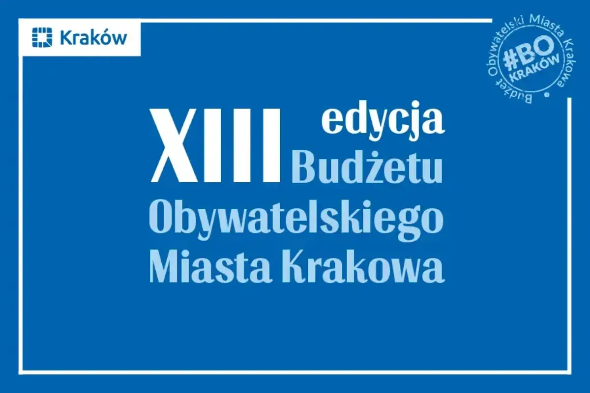 13. edycja budżetu obywatelskiego (BO) w Krakowie. Grafika przygotowana przez UMK