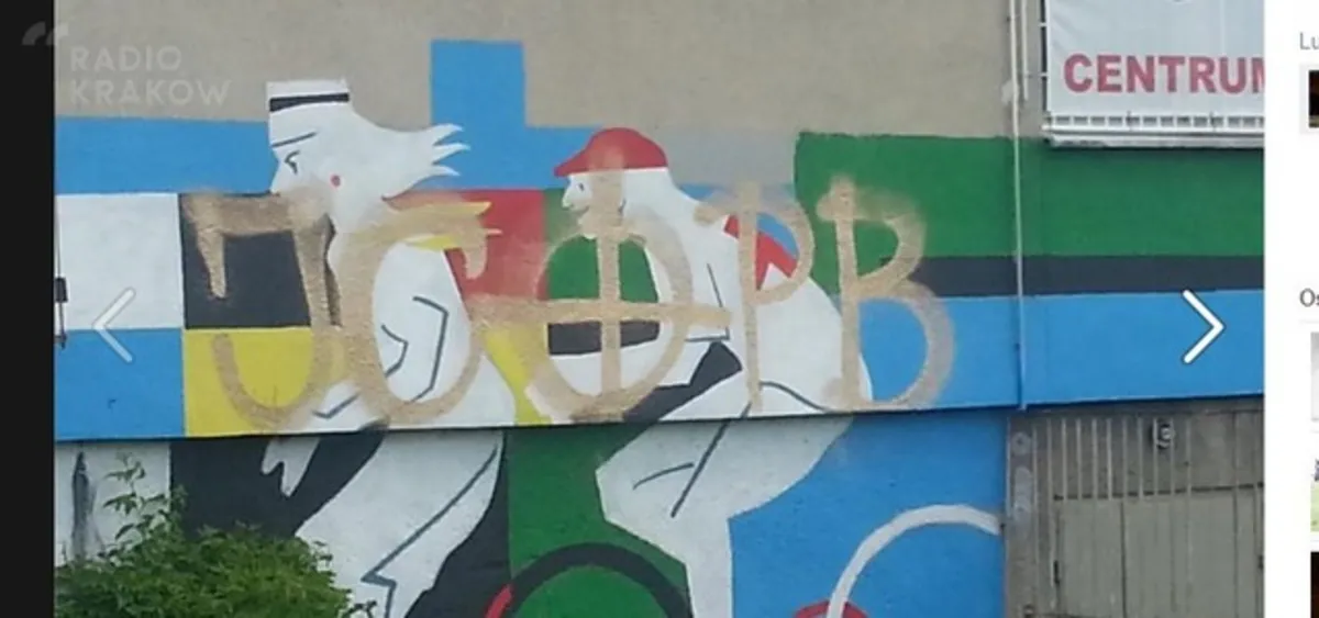 Kraków: zniszczony mural Pogromców Bazgrołów