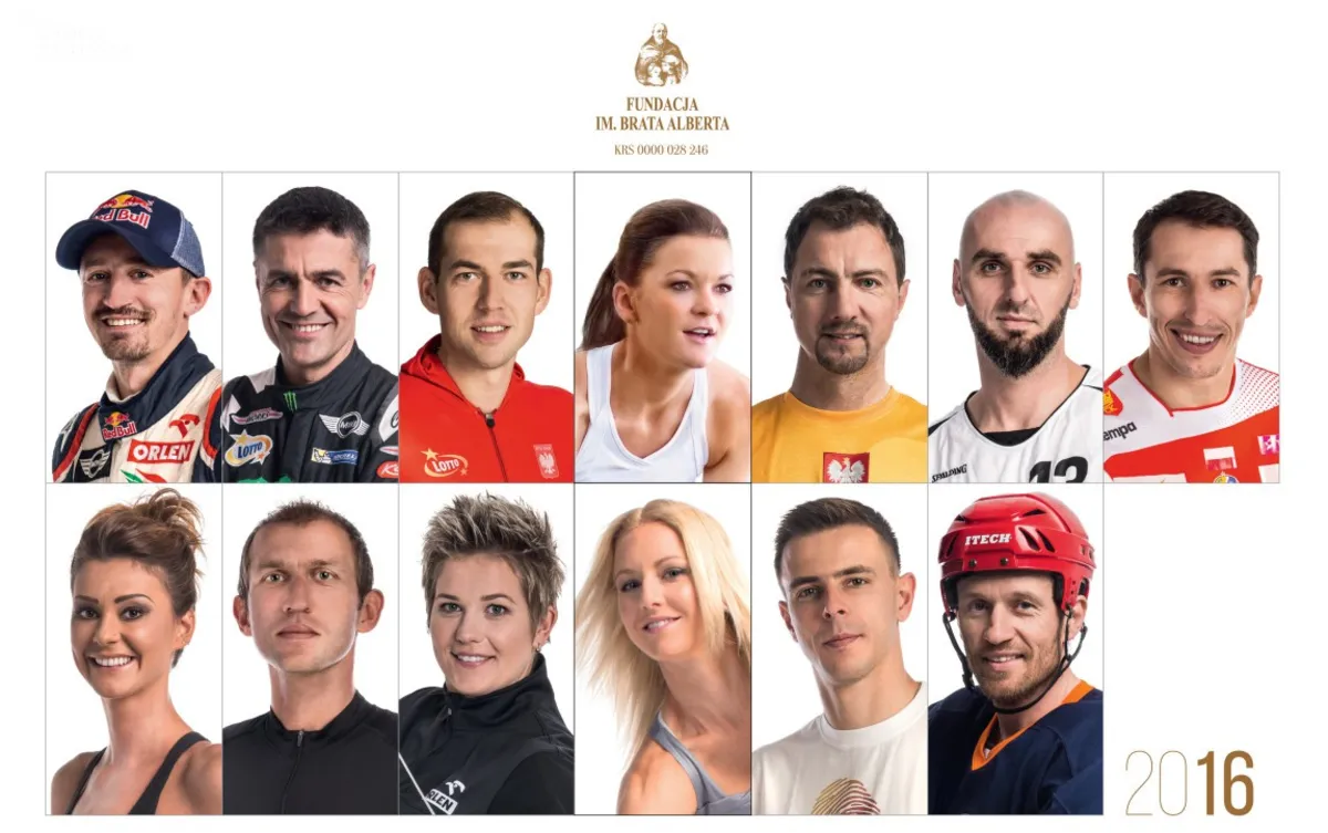 Plejada sportowców w charytatywnym kalendarzu. Sprzedaż wesprze fundację im. Brata Alberta