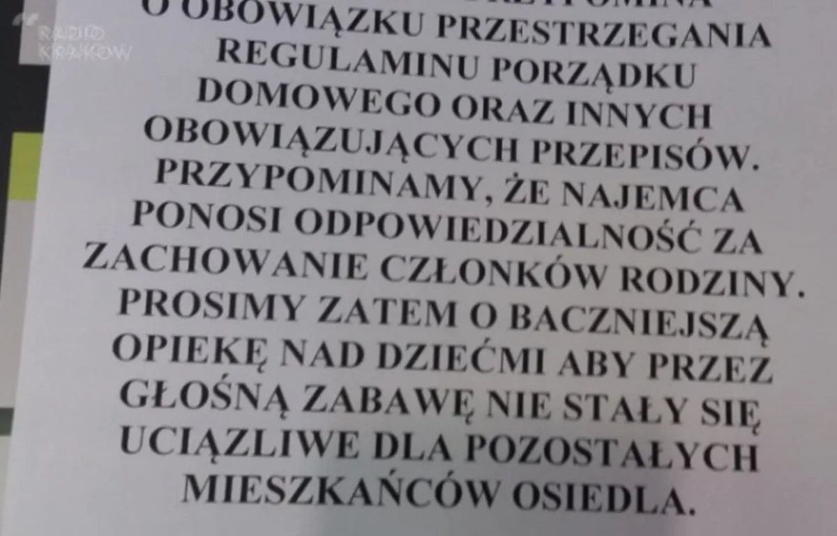 Kraków: za zbyt głośno bawiące się dzieci może grozić... eksmisja?
