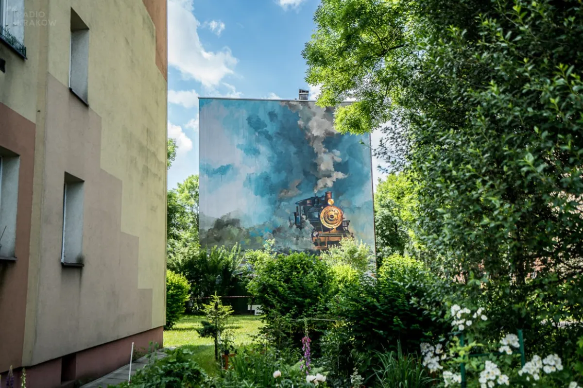Kolejowy mural w Nowym Sączu gotowy. Można go podziwiać przy ul. Broniewskiego