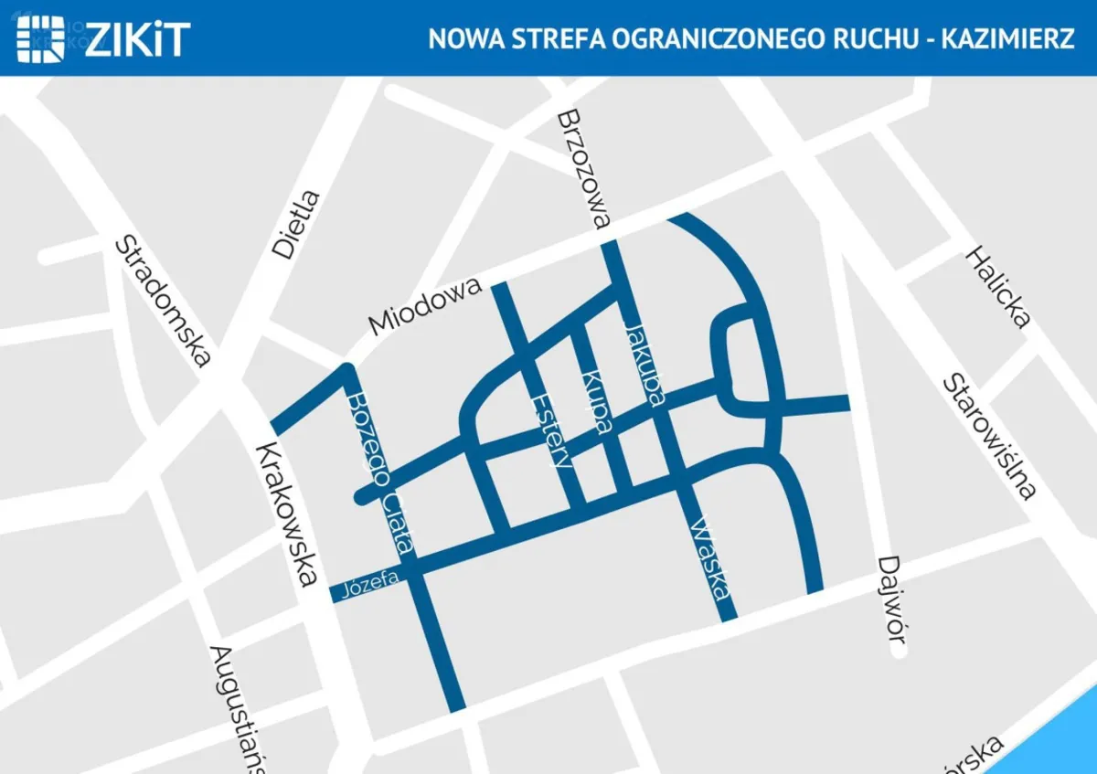 Zmiana organizacji ruchu na krakowskim Kazimierzu