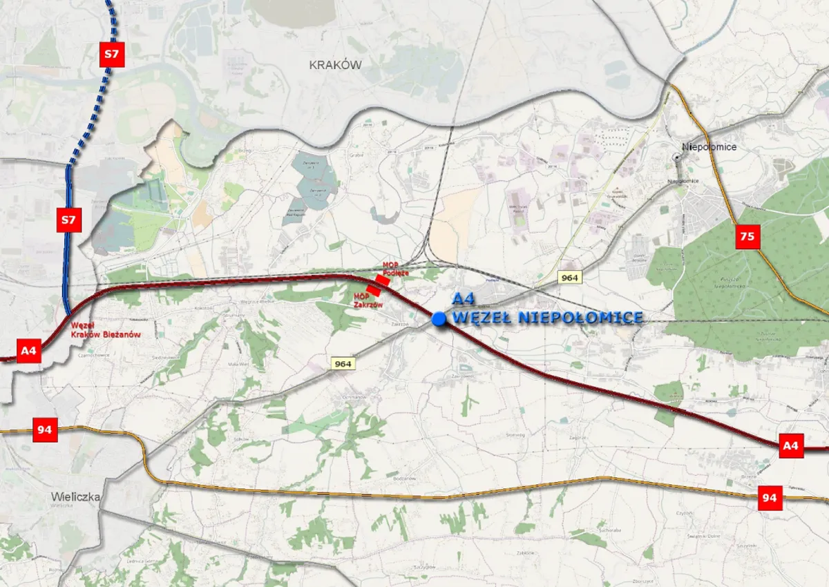Sześć ofert na budowę węzła Niepołomice na autostradzie A4