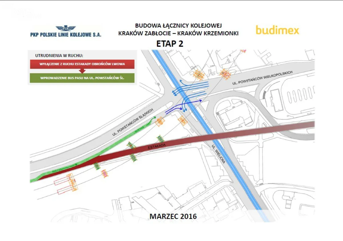 Poważne utrudnienia dla kierowców przy budowie łącznicy Zabłocie-Krzemionki dopiero od 12 marca