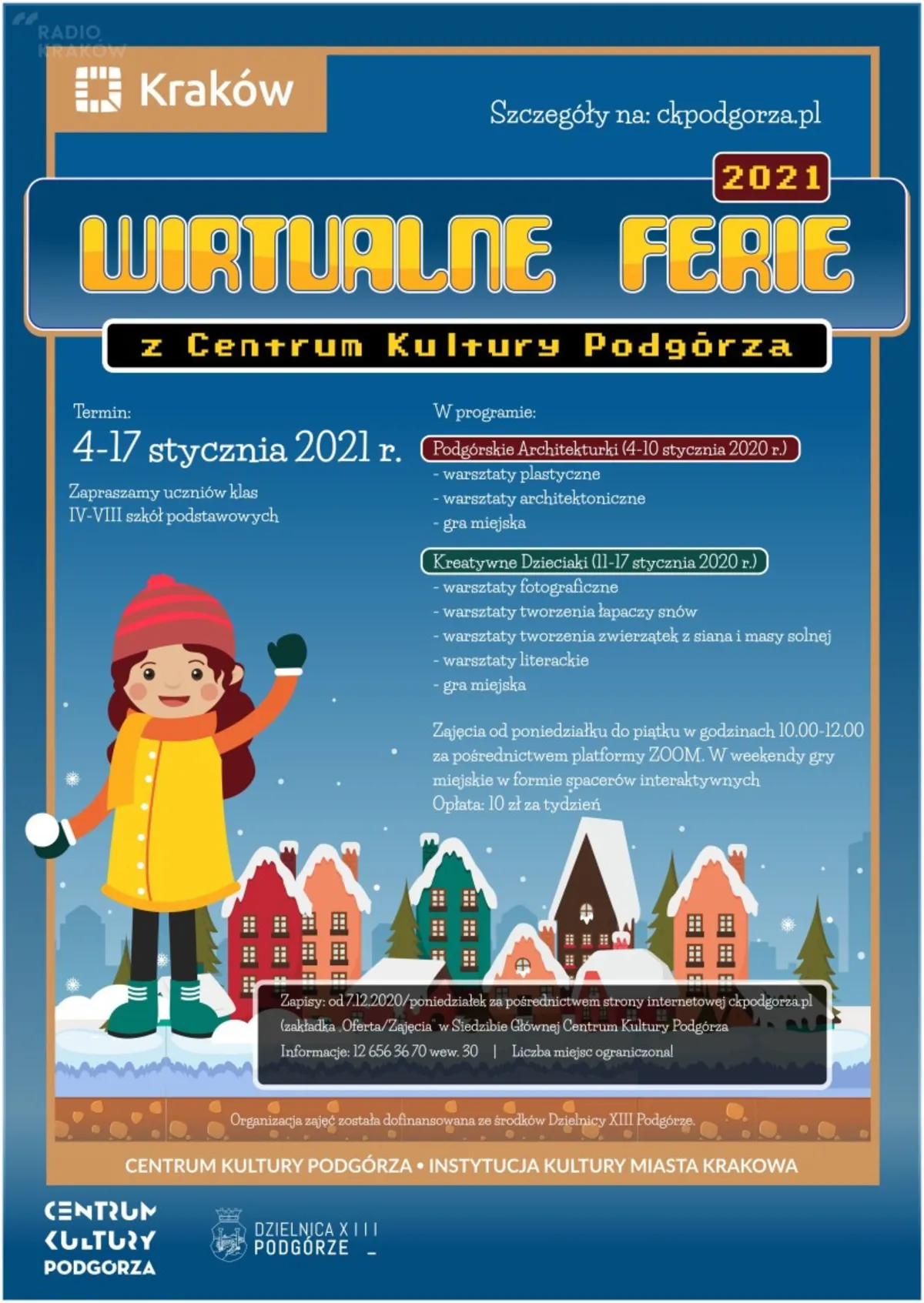 Wirtualne ferie zimowe z Centrum Kultury Podgórza