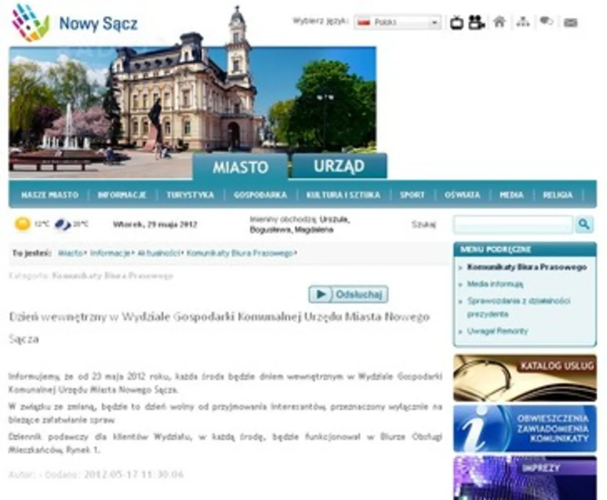 W środy urząd czynny tylko częściowo