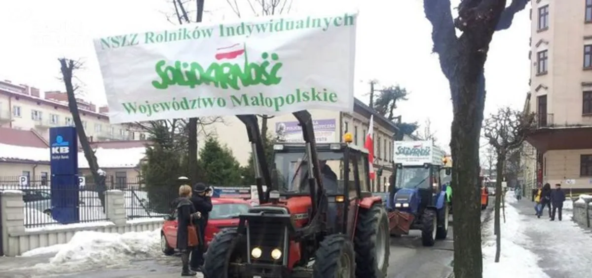 Sądeccy rolnicy protestują