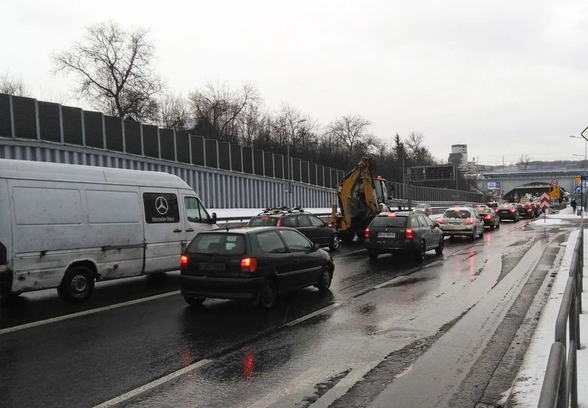 Utrudnienia na ulicy Armii Krajowej w Krakowie. Zamknięta ul. Rydla
