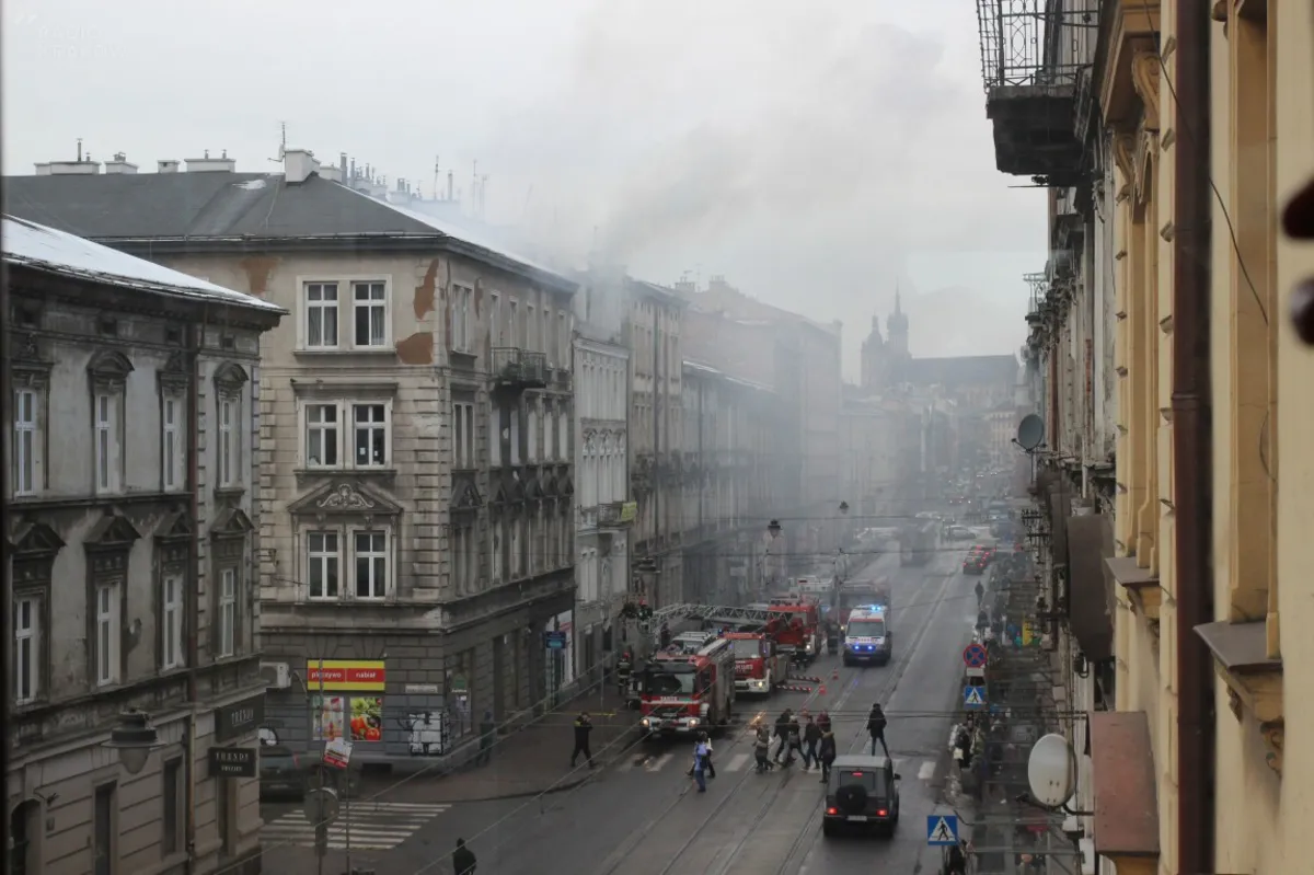 Tragiczny pożar w kamienicy na ulicy Starowiślnej w Krakowie. Jedna osoba nie żyje