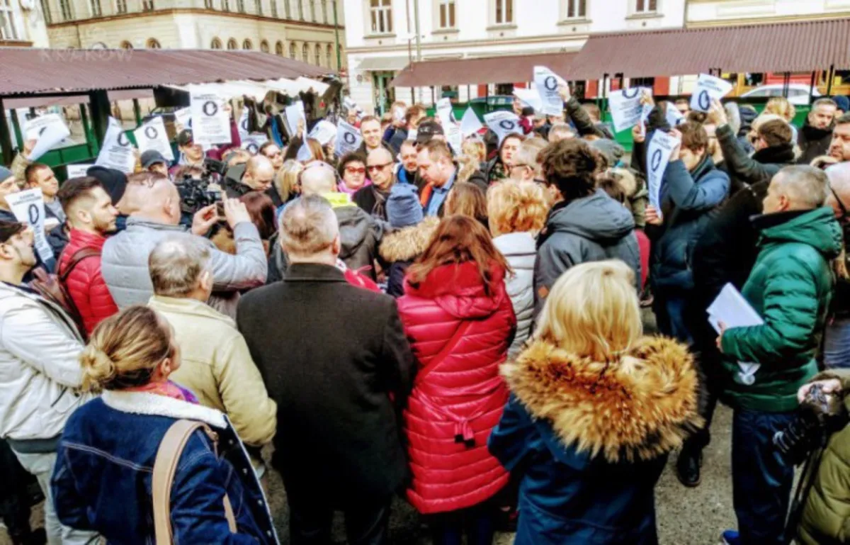 Strajk przedsiębiorców z krakowskiego Kazimierza przeciwko Strefie Czystego Transportu