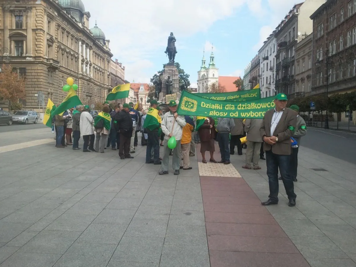 Manifestacja działkowców z Małopolski