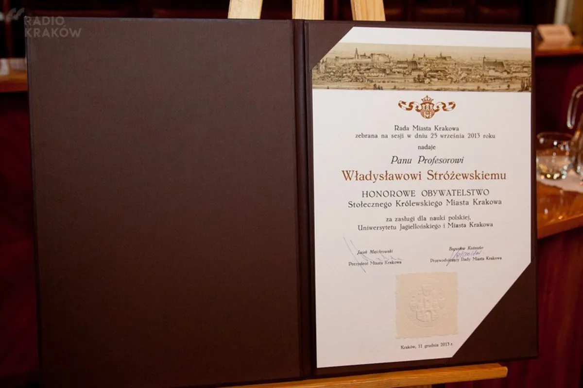 prof. Władysław Stróżewski Honorowym Obywatelem Miasta Krakowa