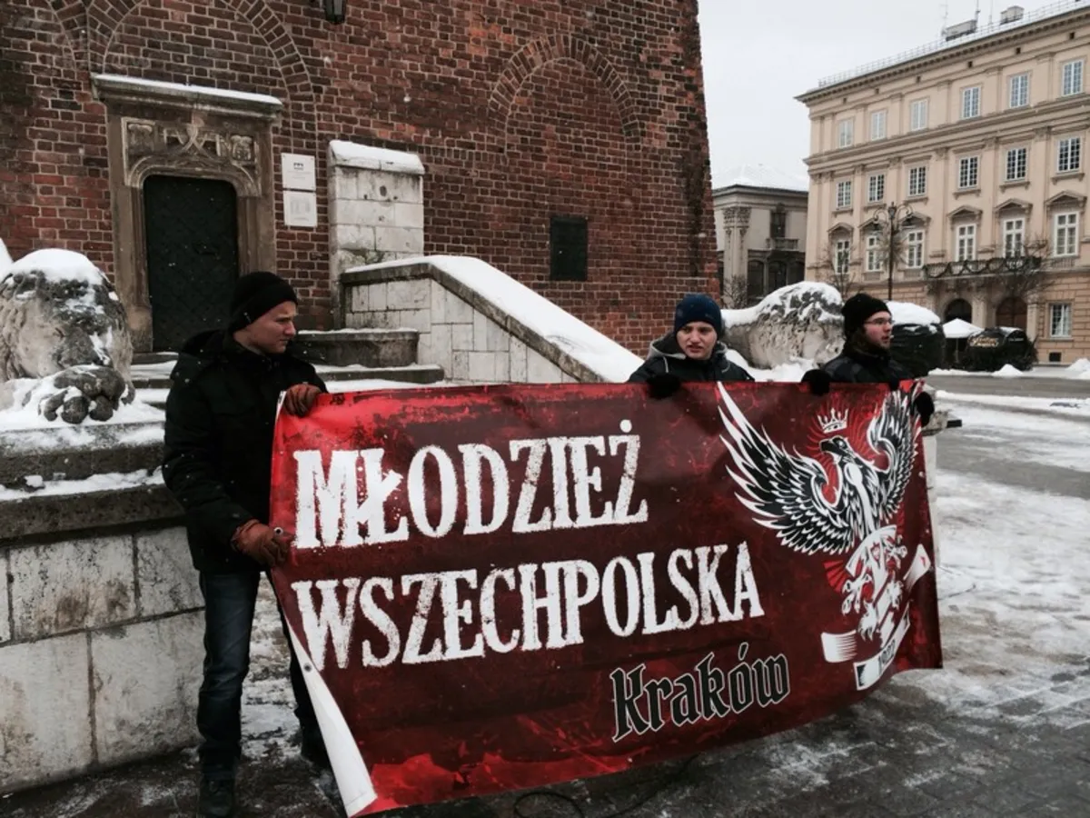 Młodzież Wszechpolska protestuje przeciw wizycie Knesetu w Krakowie