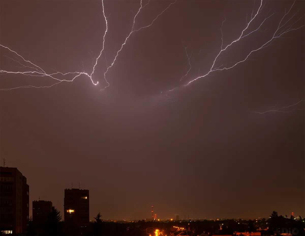 Nocna burza w Krakowie
