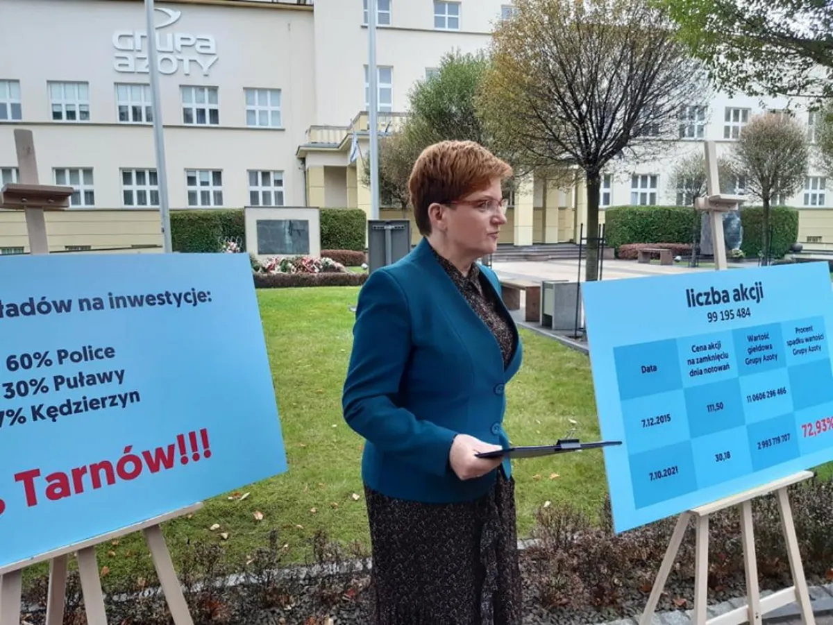 Posłanka Urszula Augustyn ostrzega przed marginalizacją Grupy Azoty Tarnów