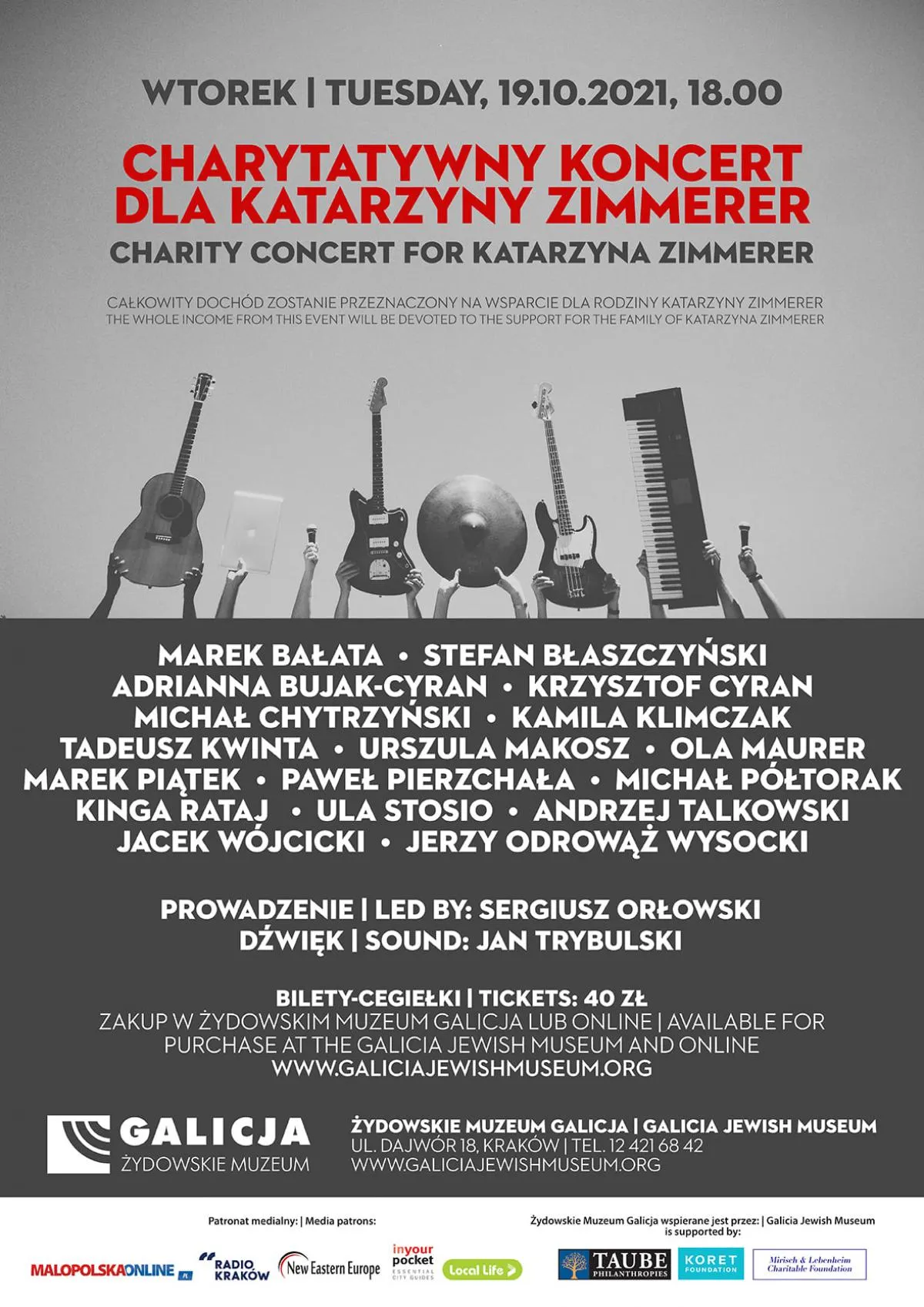 Charytatywny koncert dla Katarzyny Zimmerer w Żydowskim Muzeum Galicja
