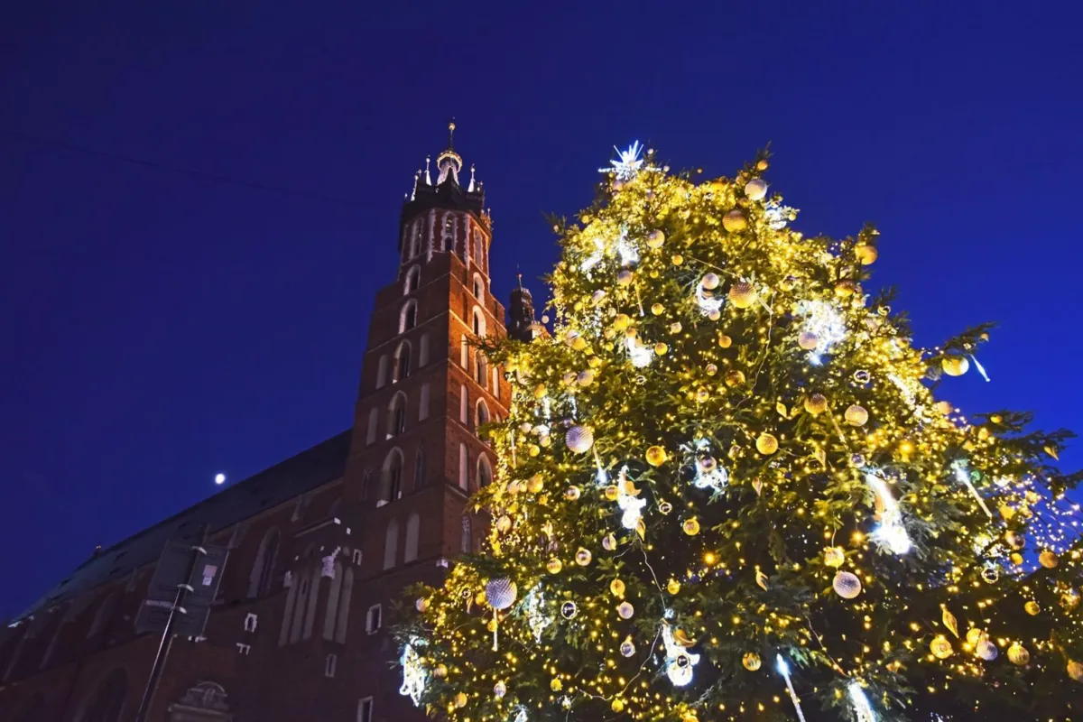 Iluminacje świąteczne w centrum Krakowa