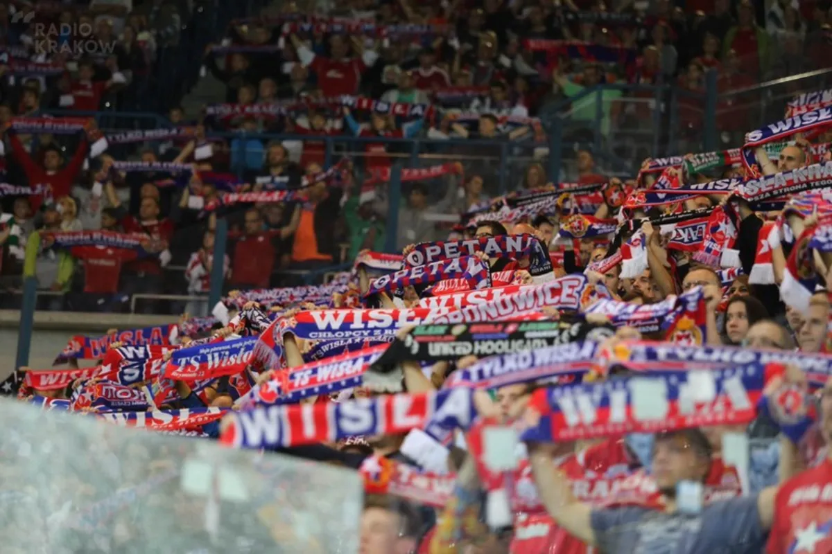 Kibice na meczu Wisła Kraków - GKS Bełchatów