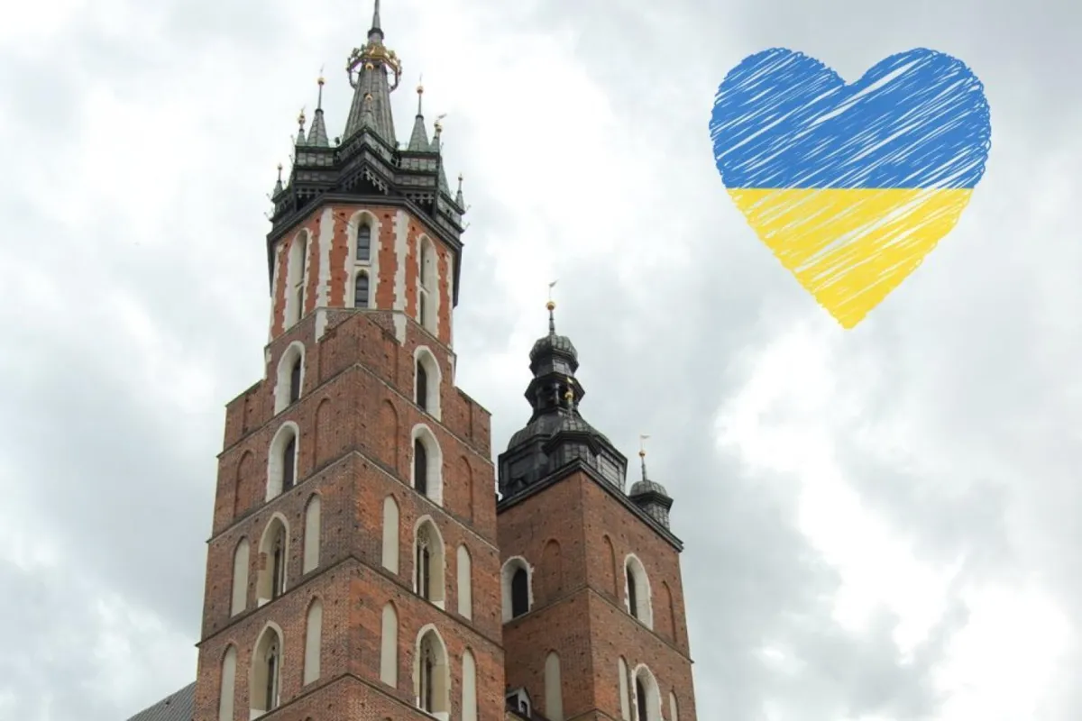 Hymn Ukrainy rozbrzmiał z Wieży Mariackiej