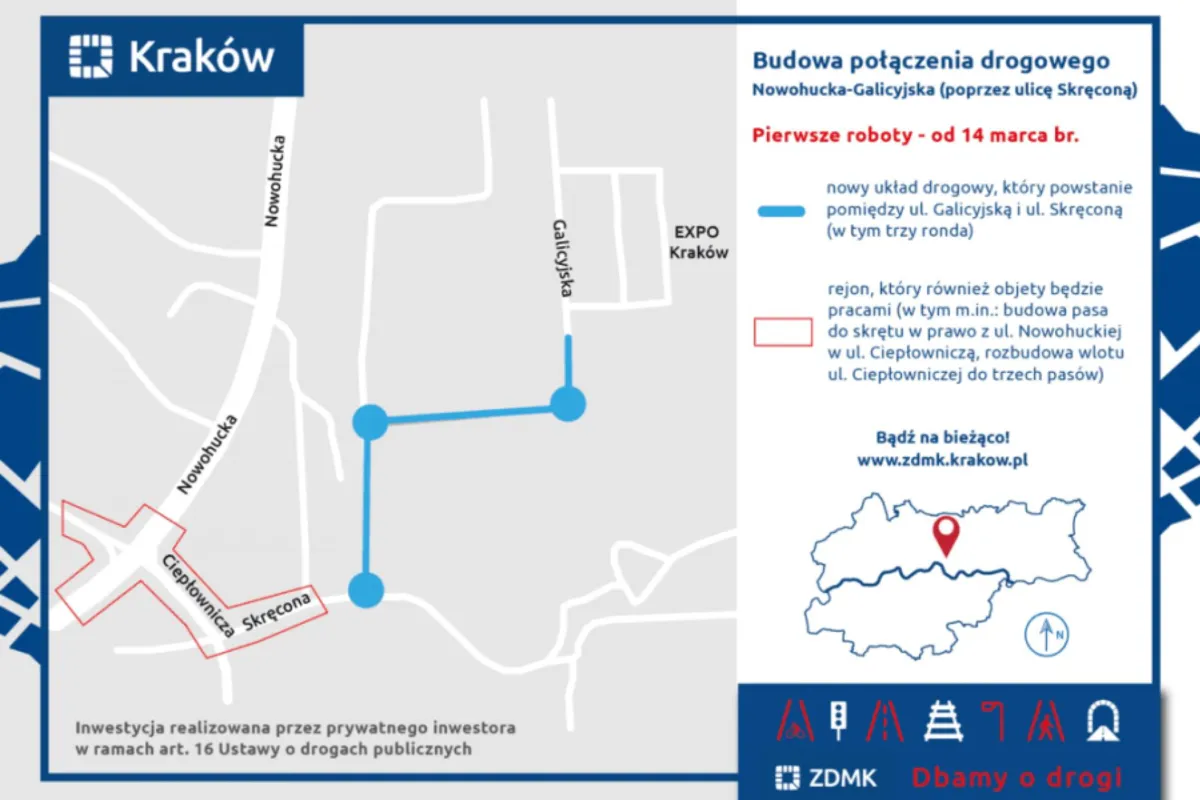 Rozpoczynają się prace drogowe w rejonie ulicy Galicyjskiej w Krakowie