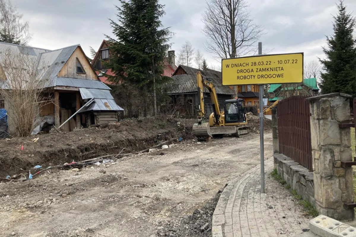 Ulica Księdza Stolarczyka w Zakopanem w remoncie 