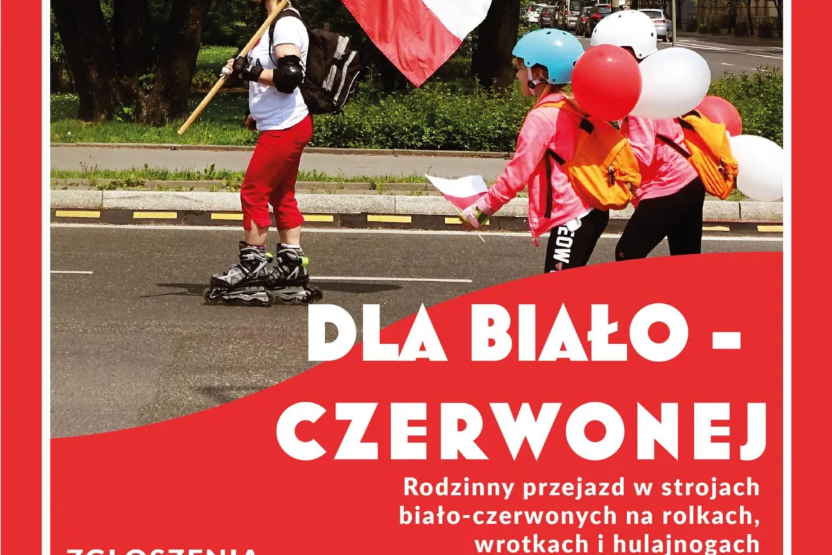 Dla Biało-Czerwonej. Rodzinny przejazd na rolkach, wrotkach itp.
