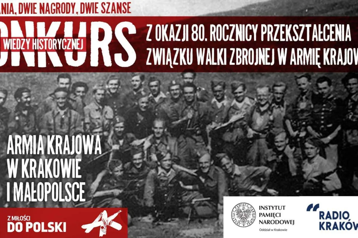 Konkurs „2 pytania, 2 nagrody, 2 szanse - Armia Krajowa w Krakowie i Małopolsce”