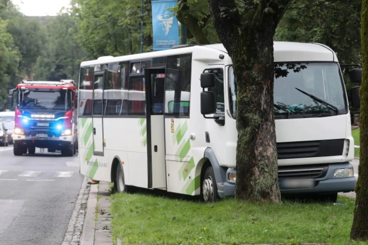 Zakopane: Bus wjechał w drzewo w centrum miasta, trzy osoby poszkodowane