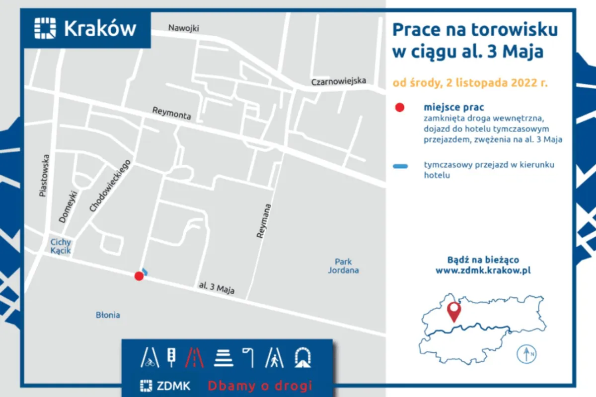 Rozpoczął się remont na al. 3 Maja. Tramwaje nie kursują do Cichego Kącika