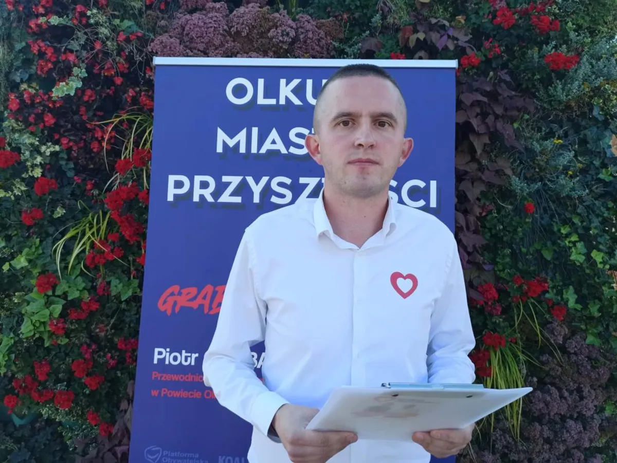 W Olkuszu na Rynku swój program wyborczy zaprezentował Piotr Grabarczyk
