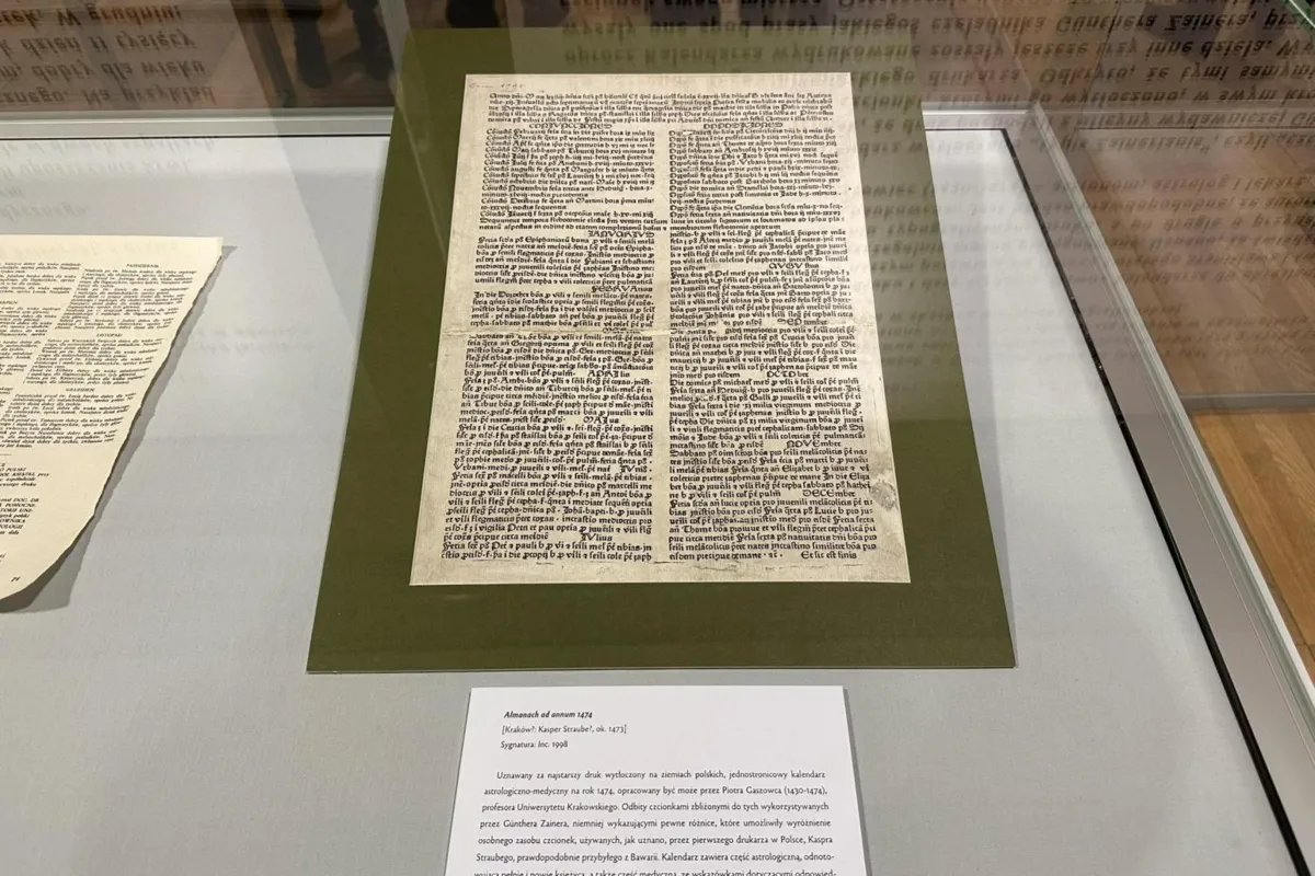 Najstarszy drukowany tekst w Polsce można zobaczyć w Bibliotece Jagiellońskiej