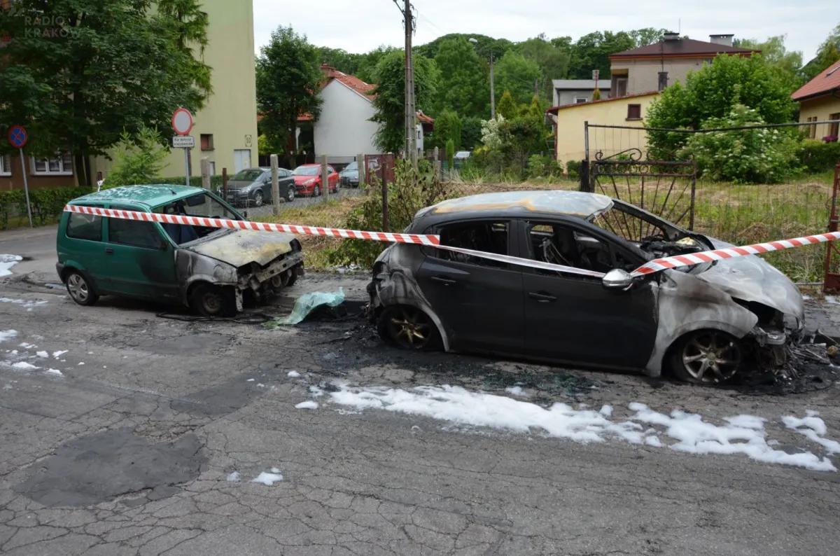 Seria podpaleń w Olkuszu. Płonęły kosze na śmieci i samochody. FOTO