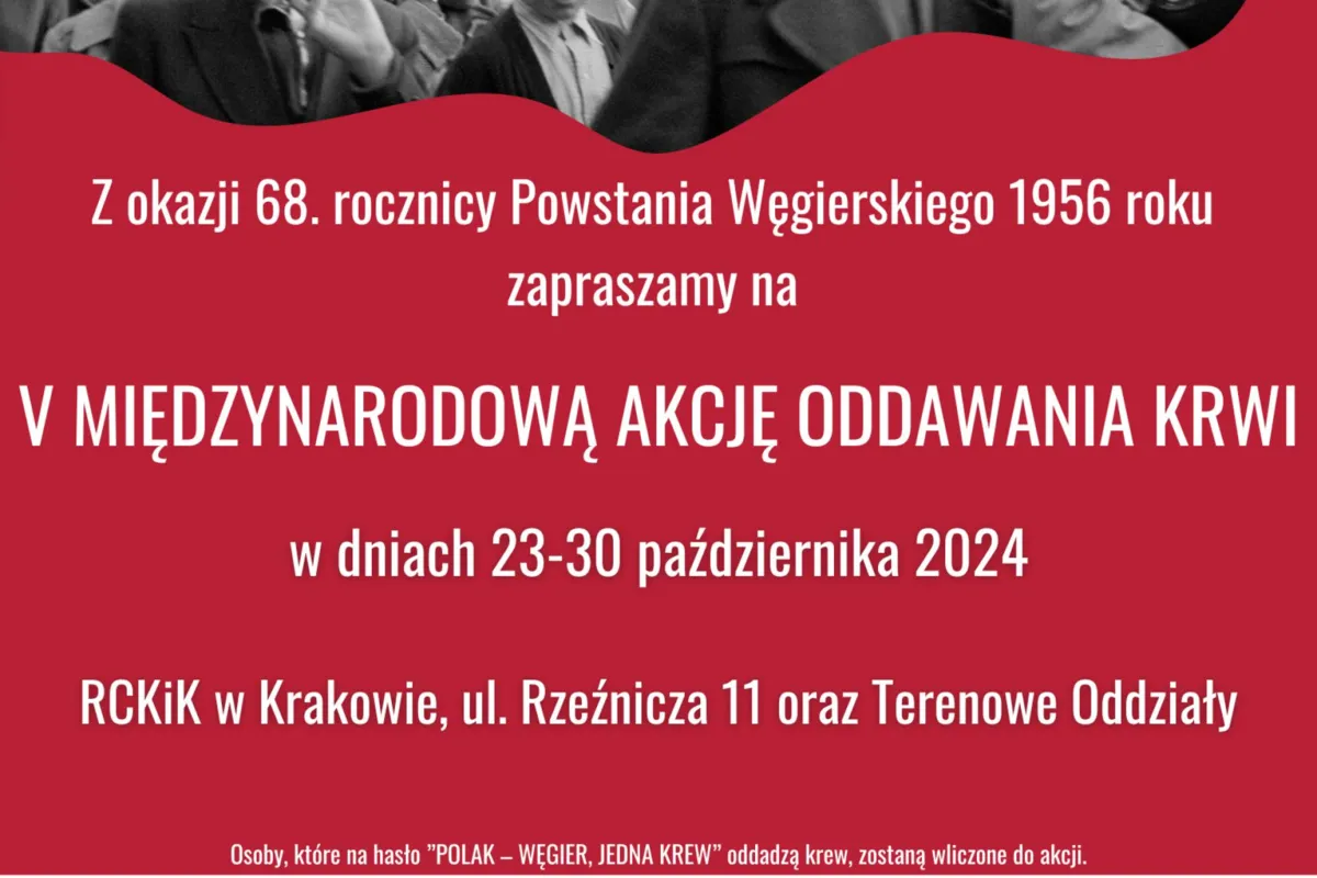 „Polak, Węgier – jedna krew” - międzynarodowa akcja krwiodawstwa