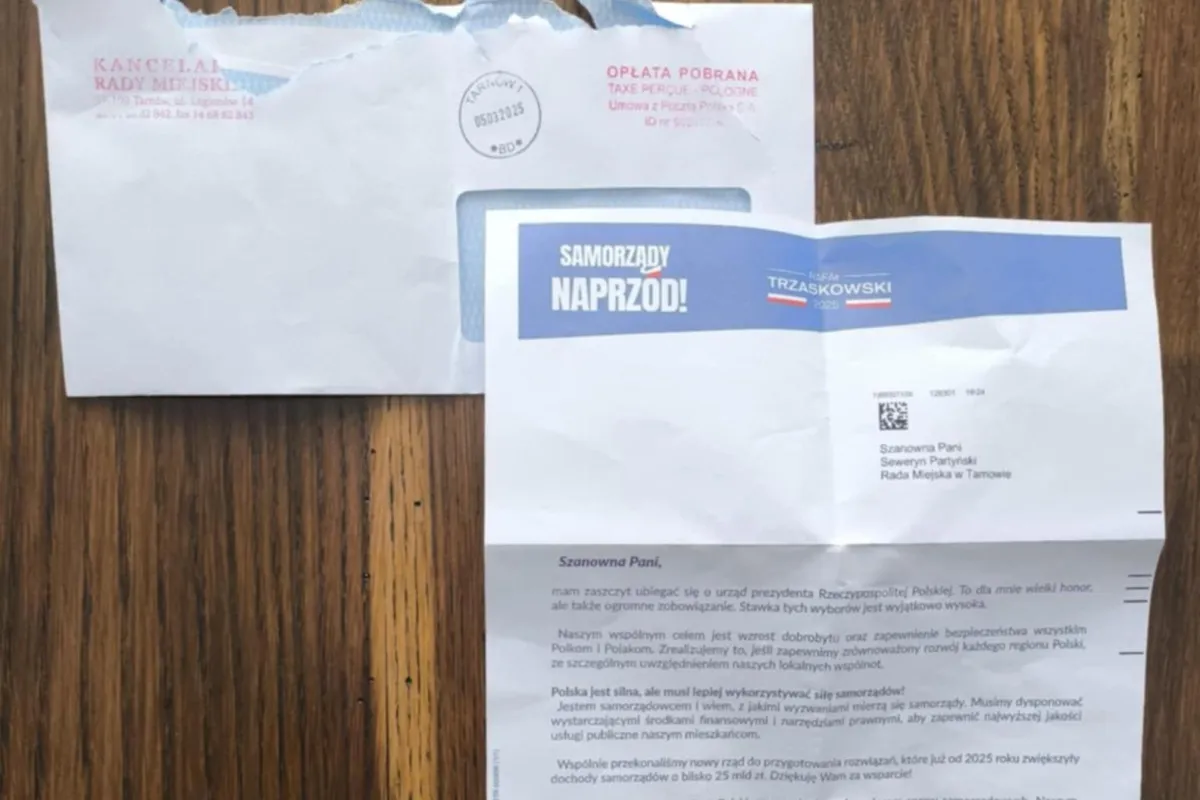 Radnych PiS z Tarnowa oburzył list od Rafała Trzaskowskiego. Jego komitet odpowiada: to zaproszenie, nie agitacja