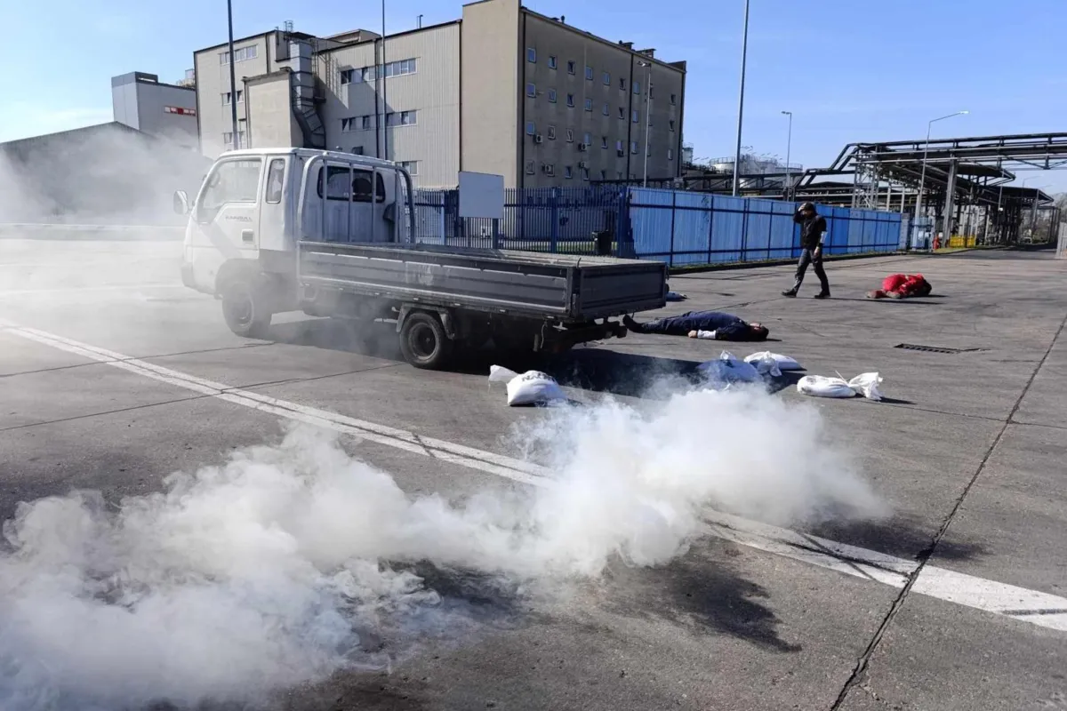 W Trzebini ćwiczyli na wypadek ataku terrorystycznego. Wybuchła „brudna bomba”
