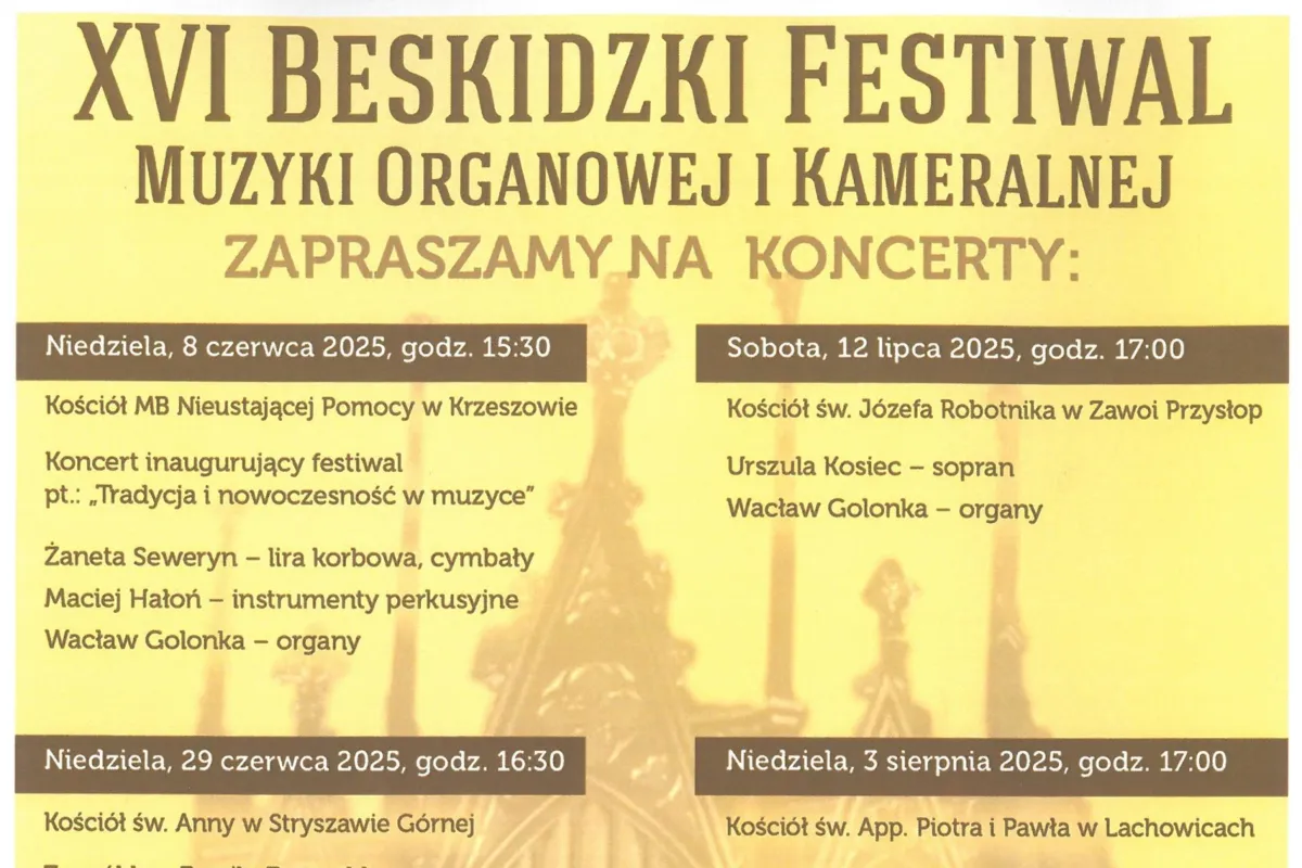 Muzyka, która łączy pokolenia i przestrzenie sakralne. XVI Beskidzki Festiwal Muzyki Organowej i Kameralnej już niebawem!
