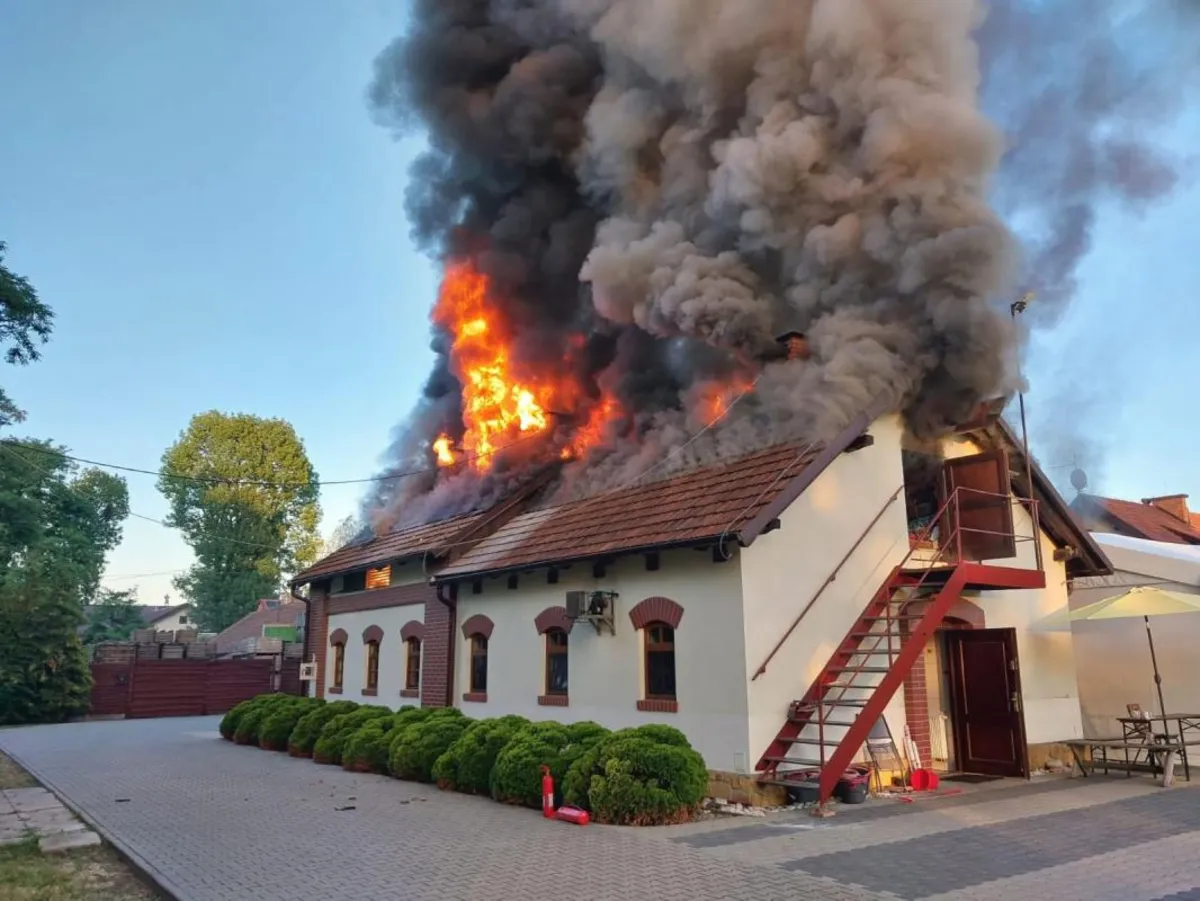 Pożar w restauracji w Więckowicach koło Tarnowa