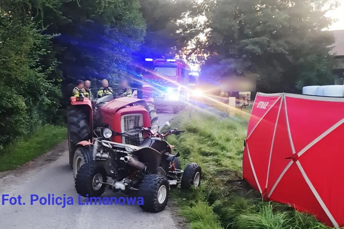 31-latek zginął w zderzeniu quada z ciągnikiem rolniczym