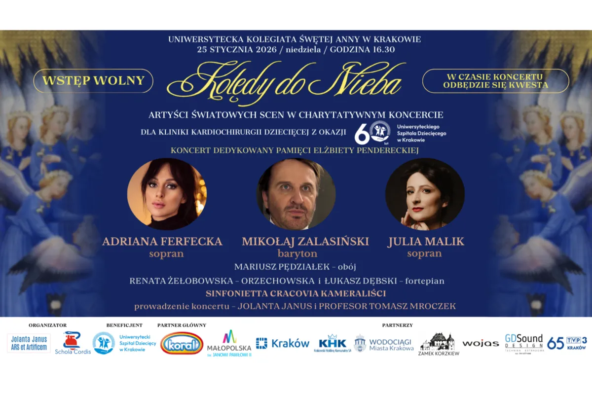 "Kolędy do nieba" - niezwykły koncert charytatywny dedykowany dzieciom z wadami serca